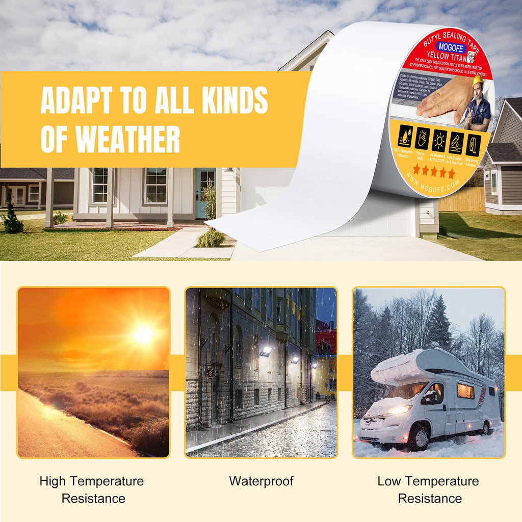 MOGOFE RV roof tape weather resistance information